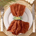 Terracotta Cheesecloth Napkins Set of 100 - Burnt Orange Dinner