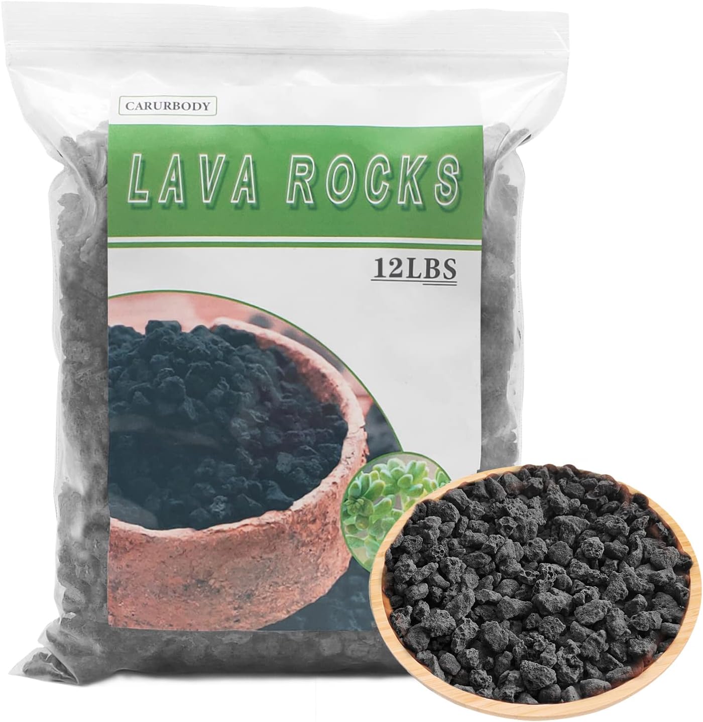 Black Lava Rocks for Plants - Ideal for Cacti and Succulents
