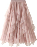 Dirholl Women's A-Line Fairy Tulle Layered Midi Skirt - Elegant