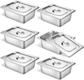 6 Set Stainless Steel Hotel Pans for Catering and Food Storage