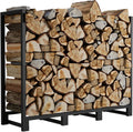 Koutemie 4Ft Outdoor Firewood Rack Holder for Fireplace Wood Storage