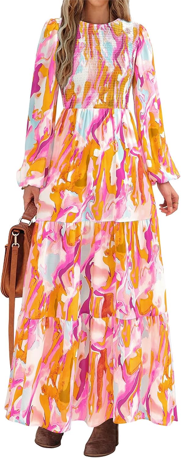 PRETTYGARDEN Women's Floral Maxi Dress for Casual Elegance