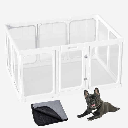 Acrylic Dog Playpen Indoor for Puppies, Kittens, and Small Pets