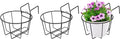 Railing Planter 10 in Hanging Basket Set of 3 - Sturdy Balcony Display