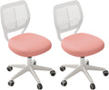 Pink Armless Desk Chair for Girls Teens - Height Adjustable 2PCS