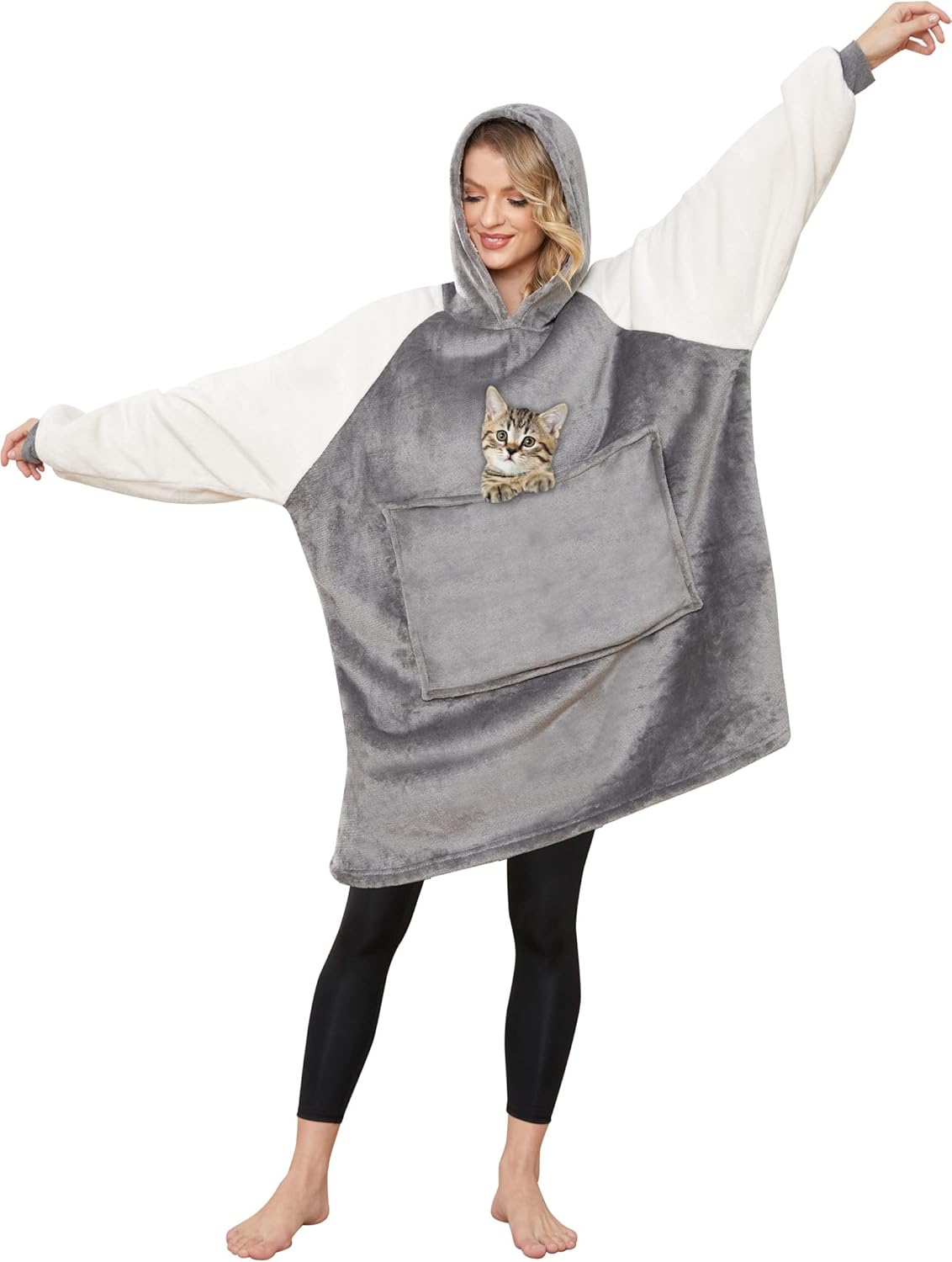 Giant Pocket Sherpa Hoodie: Cozy Hands-Free Comfort