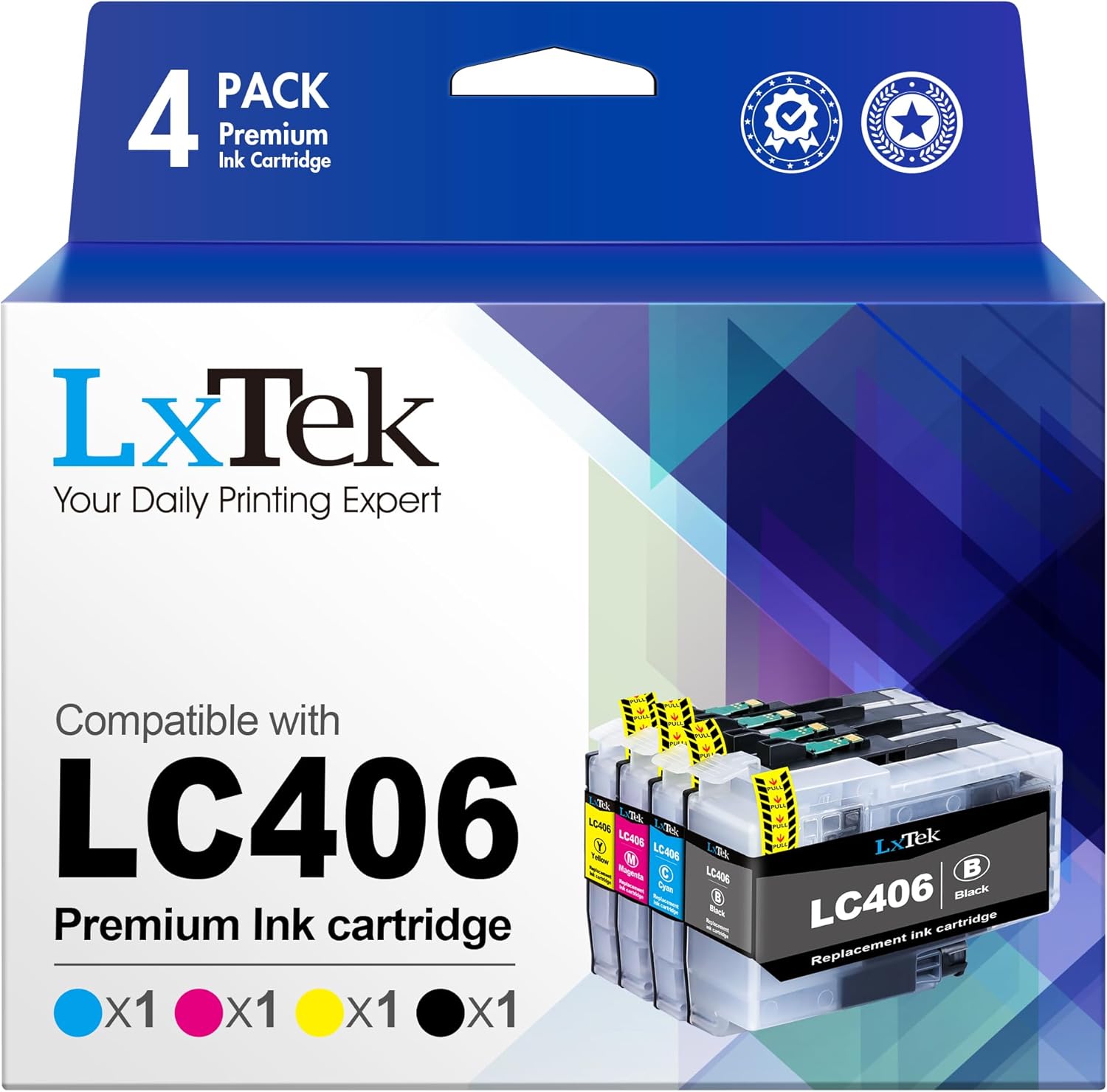 Premium LC406XL Ink for Brother Printers by LxTek