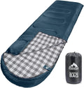 MEREZA Flannel Sleeping Bag for Adults XL - Spacious, Warm 4-Season