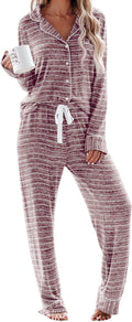 Aamikast Women's Pajama Set Long Sleeve Button Down - Soft Sleepwear