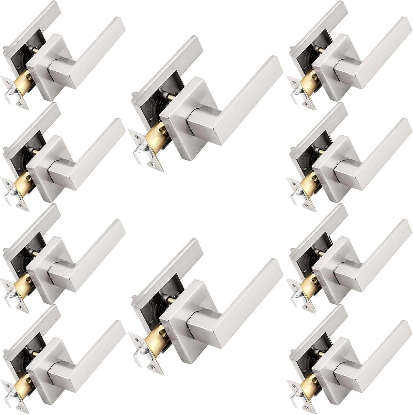 Probrico Door Handles Brushed Nickel Passage Lever for Closets