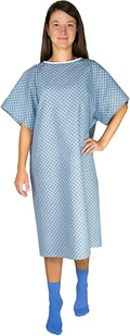 Hospital Gown Back Tie Blue 72 Pack for Comfort and Style