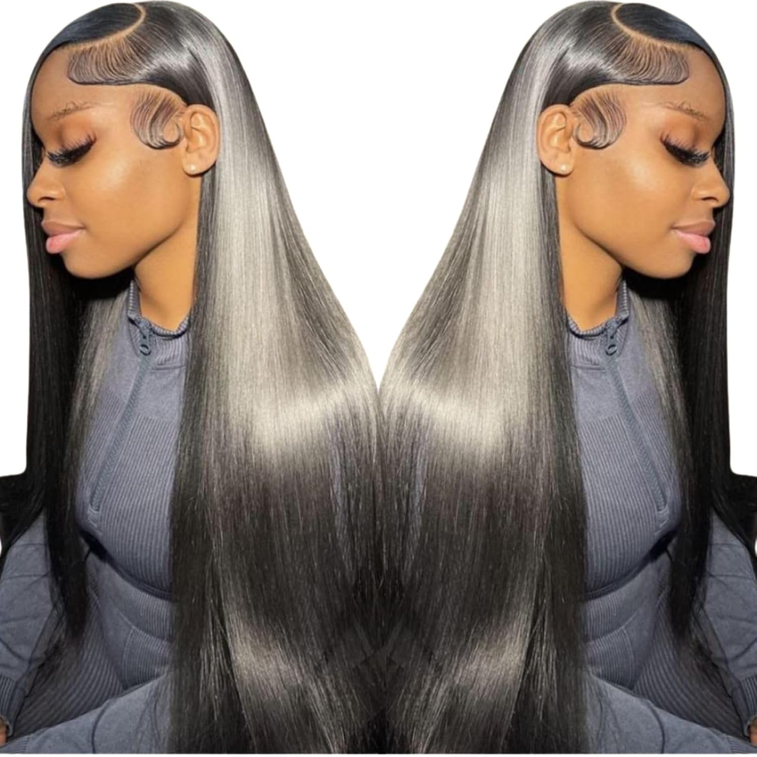Straight Lace Front Wigs Human Hair for Black Women - 180% Density
