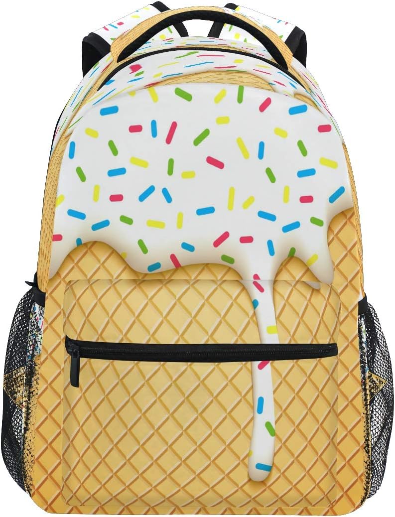 Ice Cream Cone Backpack for Boys Girls Teens College Travel