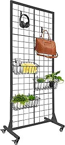 Montex Grid Wall 2.2 Ft x 5.5 Ft Retail Display with Wheels