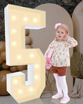 4FT Plastic Marquee Numbers 5 - Quick Assembly Light Up Numbers