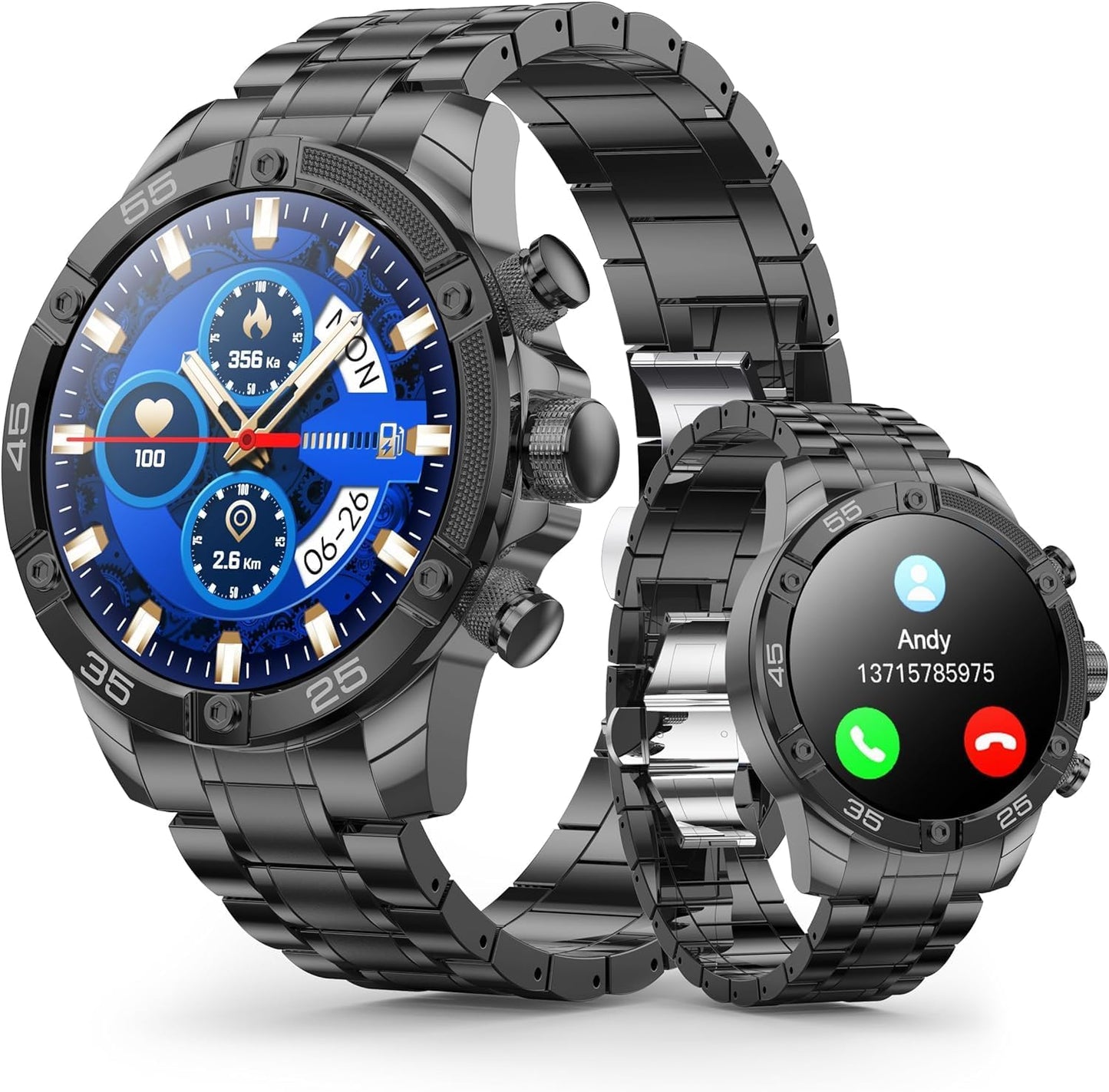 OHUGNA Luxury Business Smartwatch: Call Function, 100+ Sports Modes!
