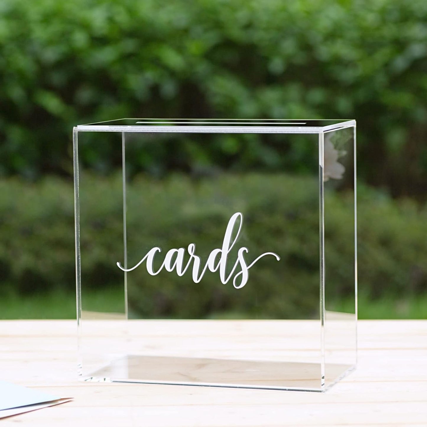Elegant Clear Acrylic Card Box for Weddings and Events