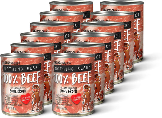 Against The Grain 100% Beef Dog Food for Picky Eaters 12 Count