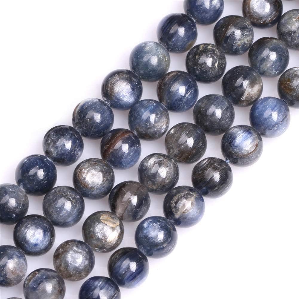 Natural 10mm Blue Kyanite Gemstone Beads for Jewelry Making