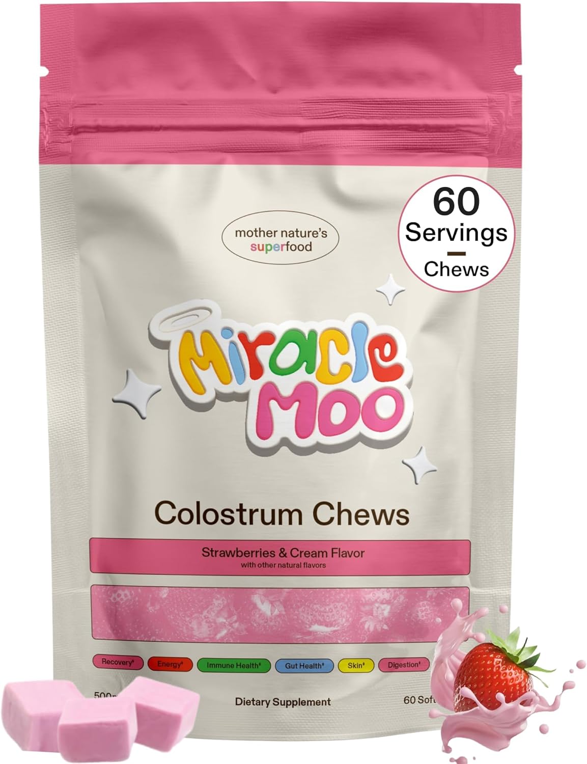 Colostrum Chews for Gut Health and Immune Support - 60 Servings