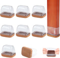 Rectangle Chair Leg Floor Protectors with Felt - Clear Small Caps