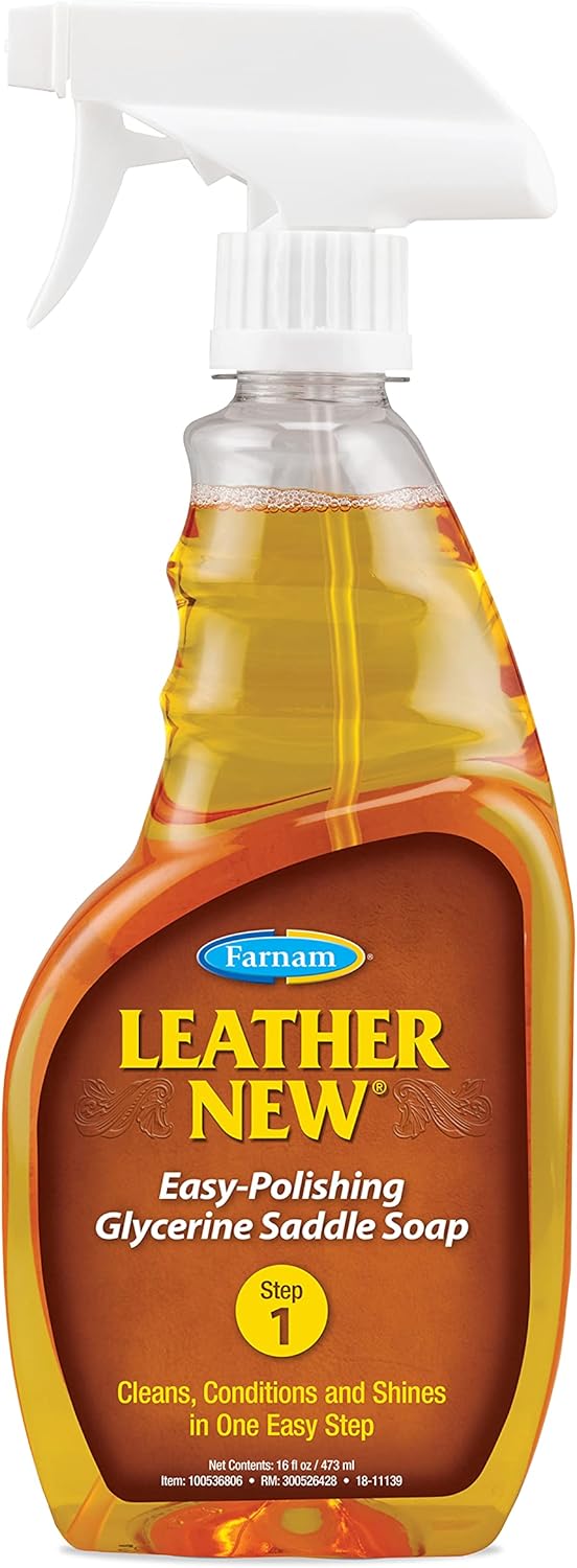 Farnam Leather Cleaner & Polish, Protects & Polishes, 16 Oz.