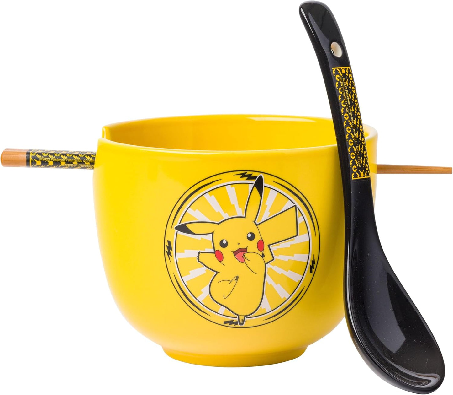 Pokemon Pikachu Ceramic Ramen Bowl Set  Microwave Safe!