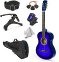 Beginner Left Handed Wood Guitar Set - Blue Gradient Case & Accessories | Master Play