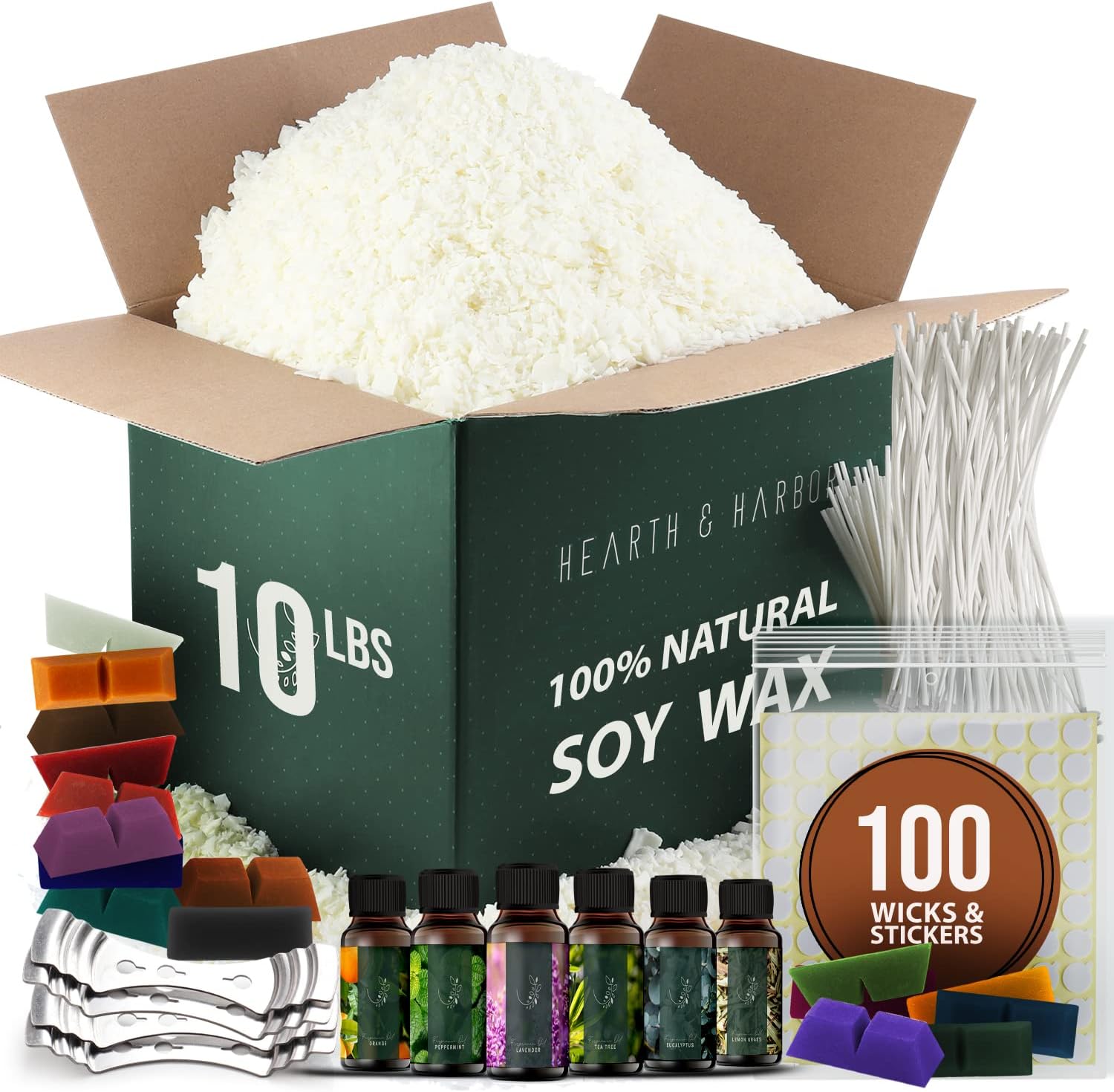 Hearth & Harbor Organic Soy Candle Wax for Candle Making Kit