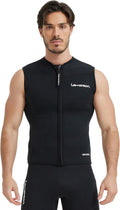 Lemorecn Mens Wetsuit Top 3mm Zipper Vest - Warm, Flexible Fit Tops