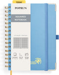 POPRUN Graph Paper Spiral Journal Notebook A5 - Thick 120GSM Paper