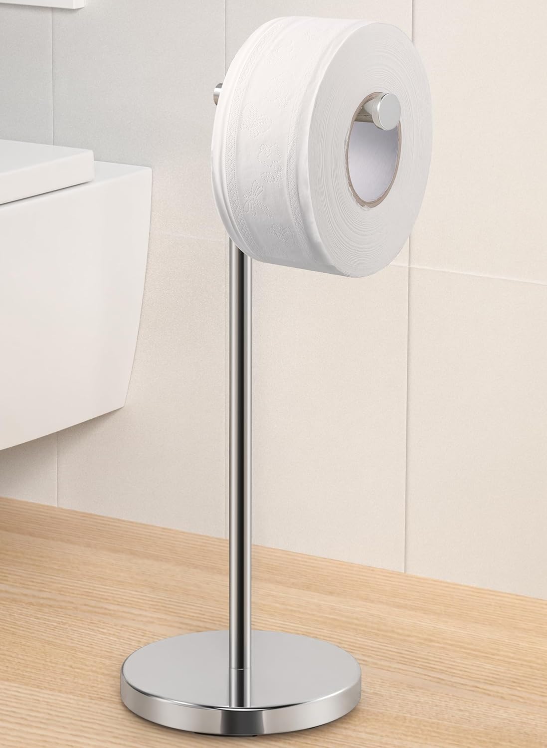 KES Toilet Paper Holder Stand with Heavy Weighted Base for Stability