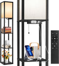OUTON Floor Lamp with Shelves - Dimmable LED Standing Lamp with USB/C