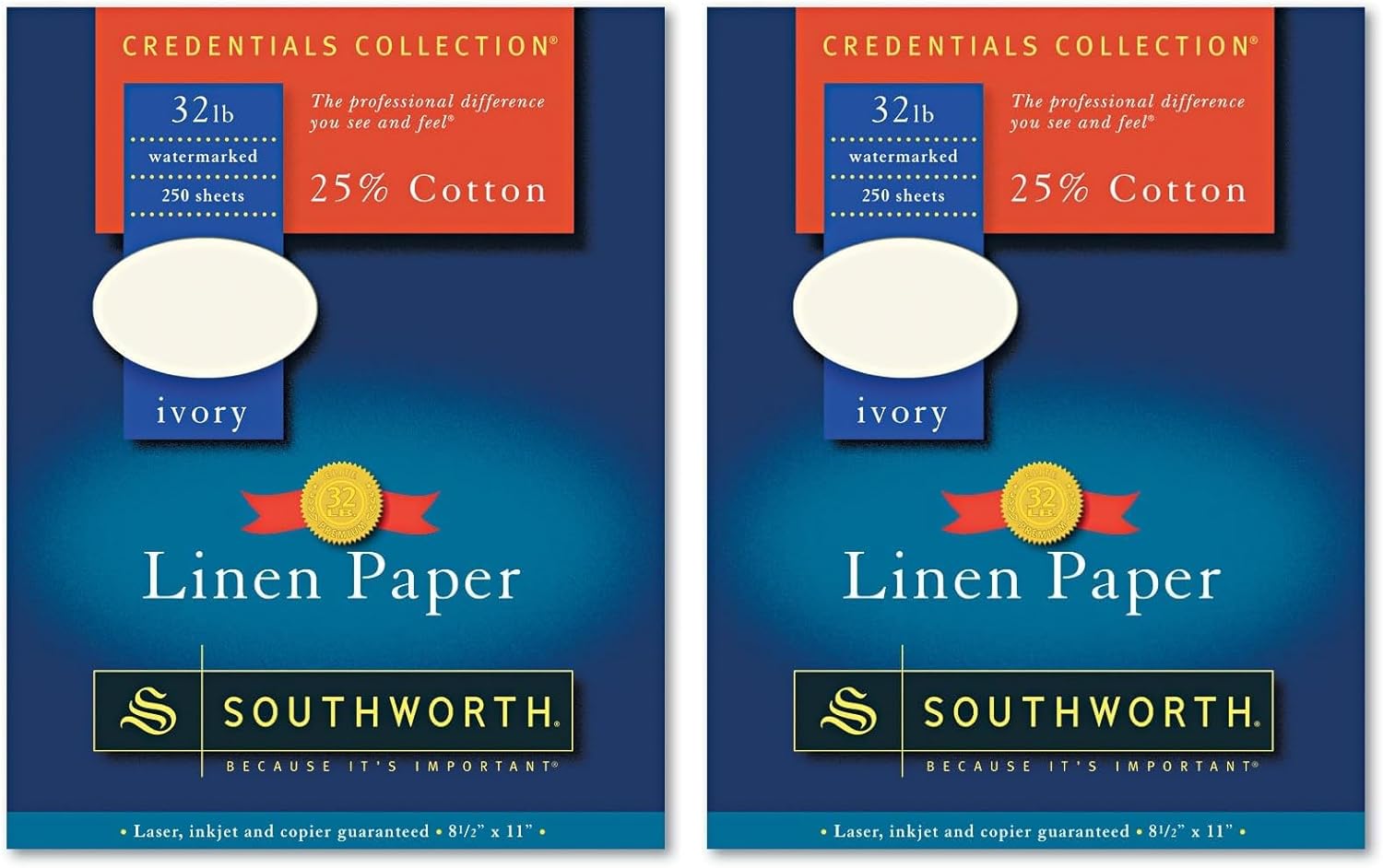 Southworth 25% Business Paper with Linen Finish, Ivory, 250 Count