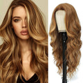 Long Brown Mixed Blonde Wigs for Women with Natural Highlights