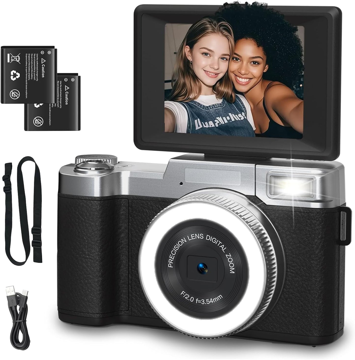 4K Digital Camera for Photography and Vlogging with Flip Screen