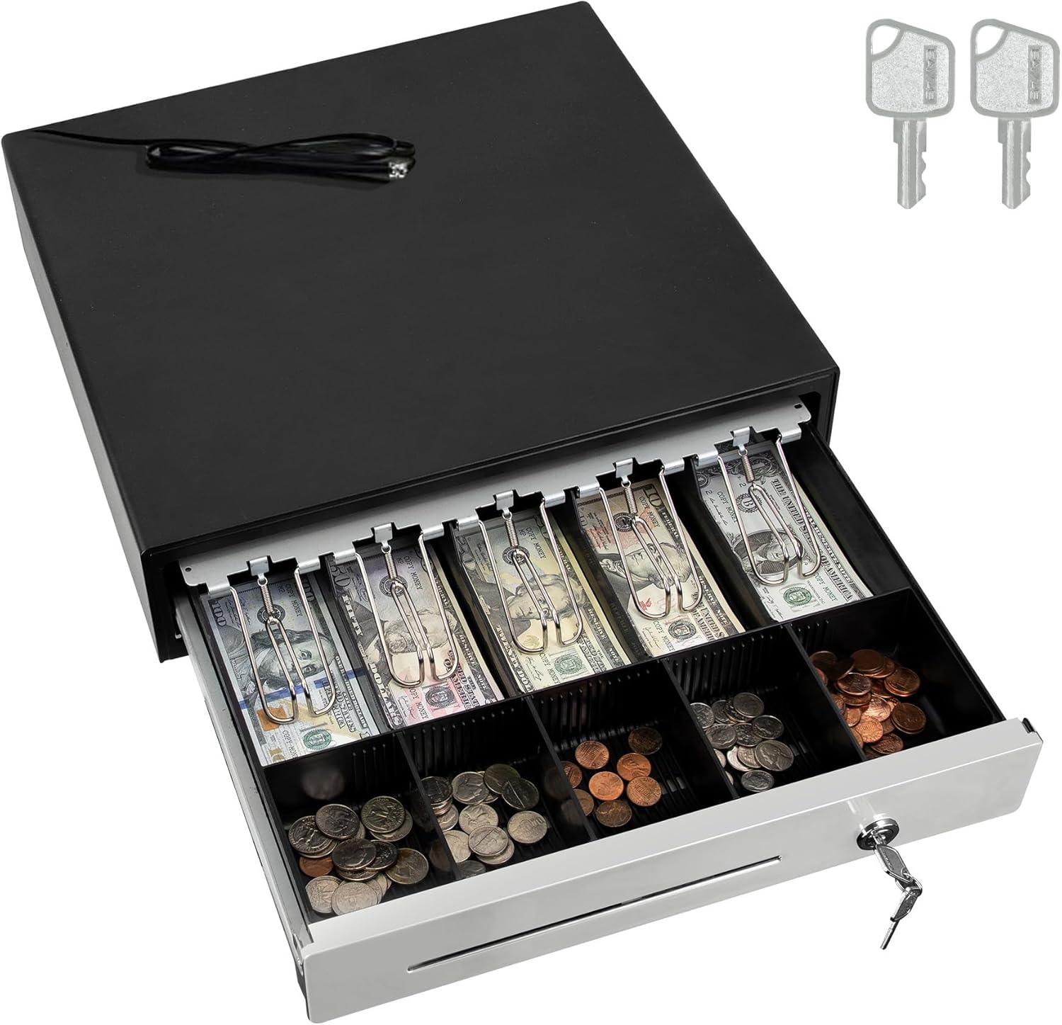 Durable 16in Stainless Steel POS Cash Drawer for Organized Cash