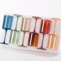 Colored Square Wine Glasses Set of 6 - Hand Blown 14oz Crystal