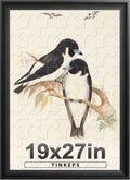 19x27 Picture Frame Black with Curved Extra Wide Edges - Vintage Style
