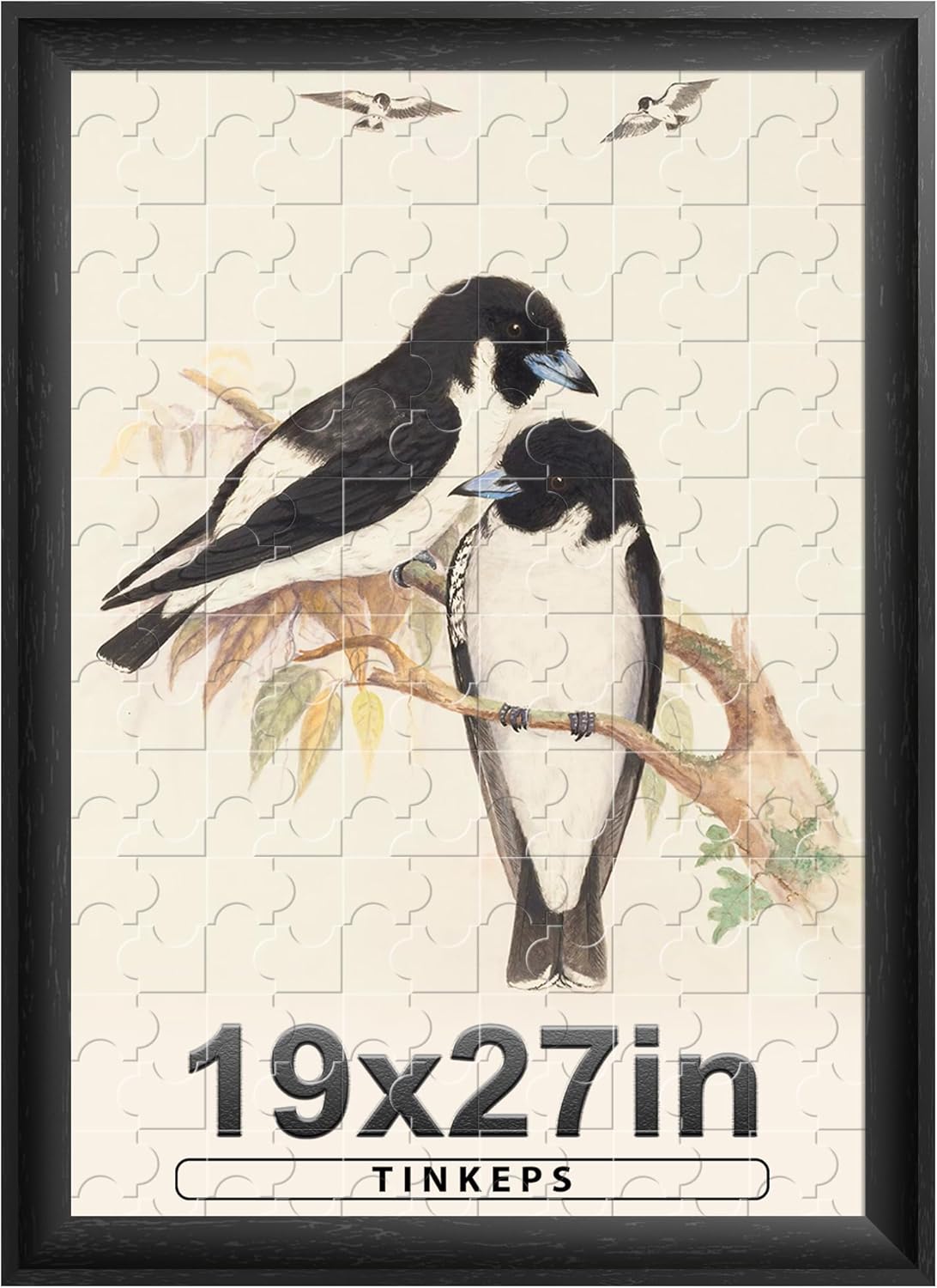 19x27 Picture Frame Black with Curved Edges for Wall Decor