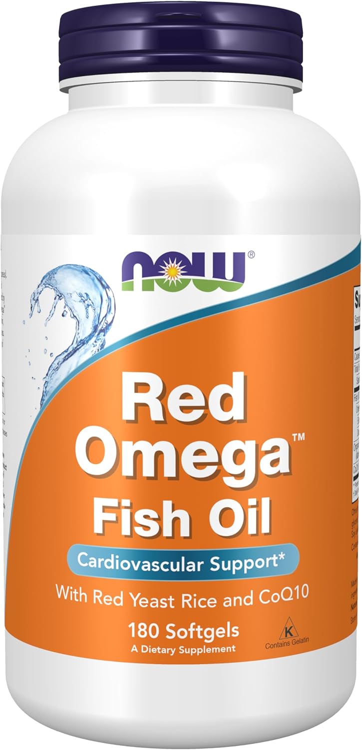 NOW Red Omega with CoQ10 and Omega-3 Fish Oil for Heart Health