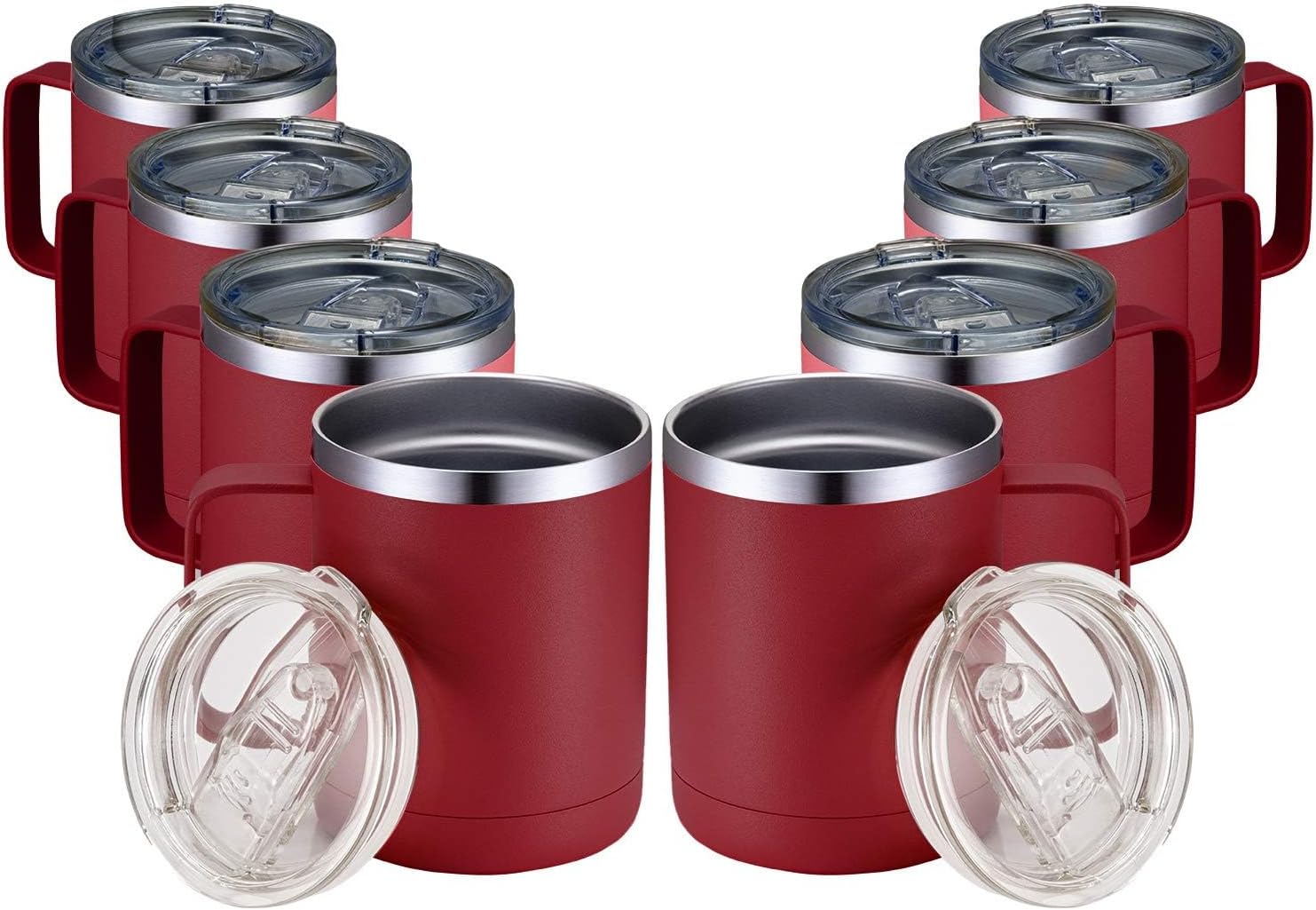 MEWAY 12oz Coffee Mug Set of 8 - Insulated Travel Tumblers