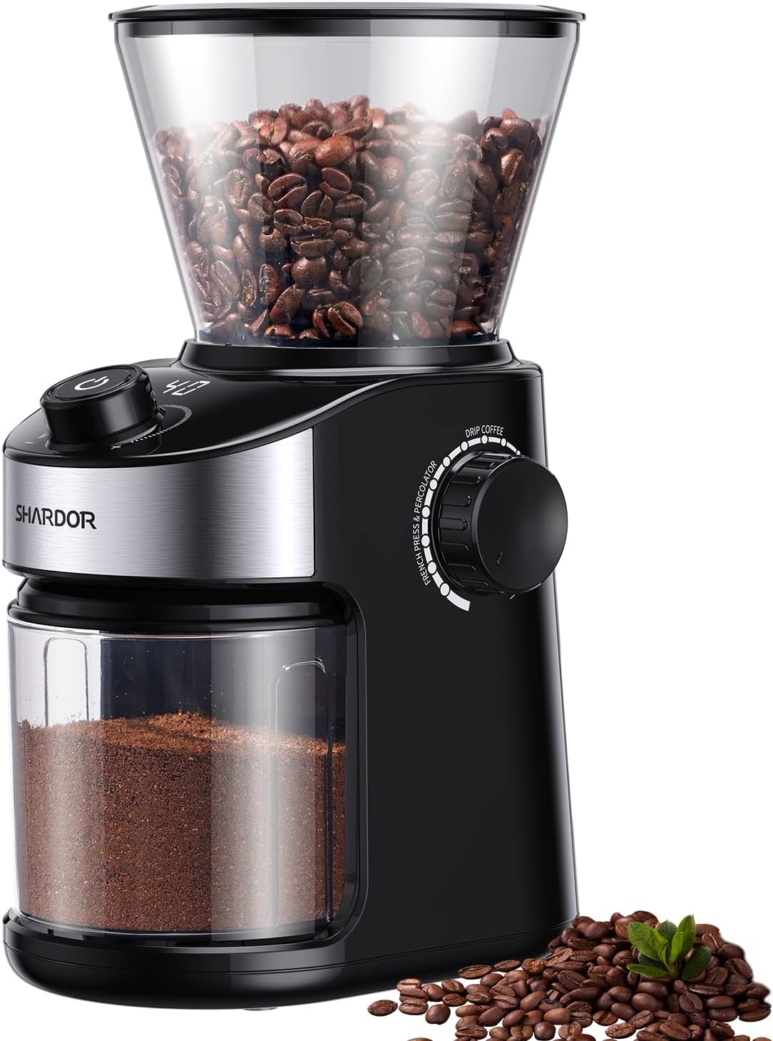 SHARDOR Electric Coffee Grinder: 25 Grinding Sizes, Perfect Precision in 40 Secs!