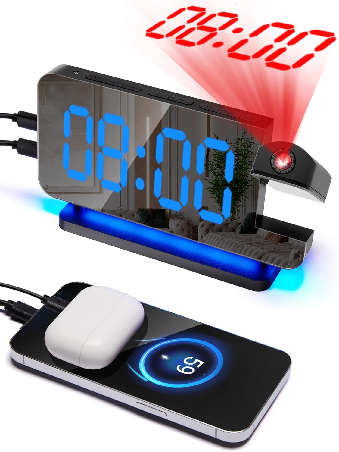 COOLNIGHT 180 Projection Alarm Clock