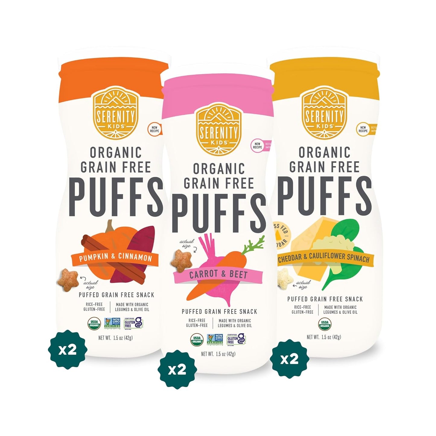 Serenity Kids Baby Puffs - Organic Grain Free Toddler Snacks