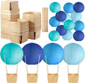 Hot Air Balloon Baby Shower Centerpieces Paper Lanterns - Blue Set