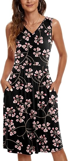 NILOUFO Womens Summer Casual Dresses with Pockets and Style