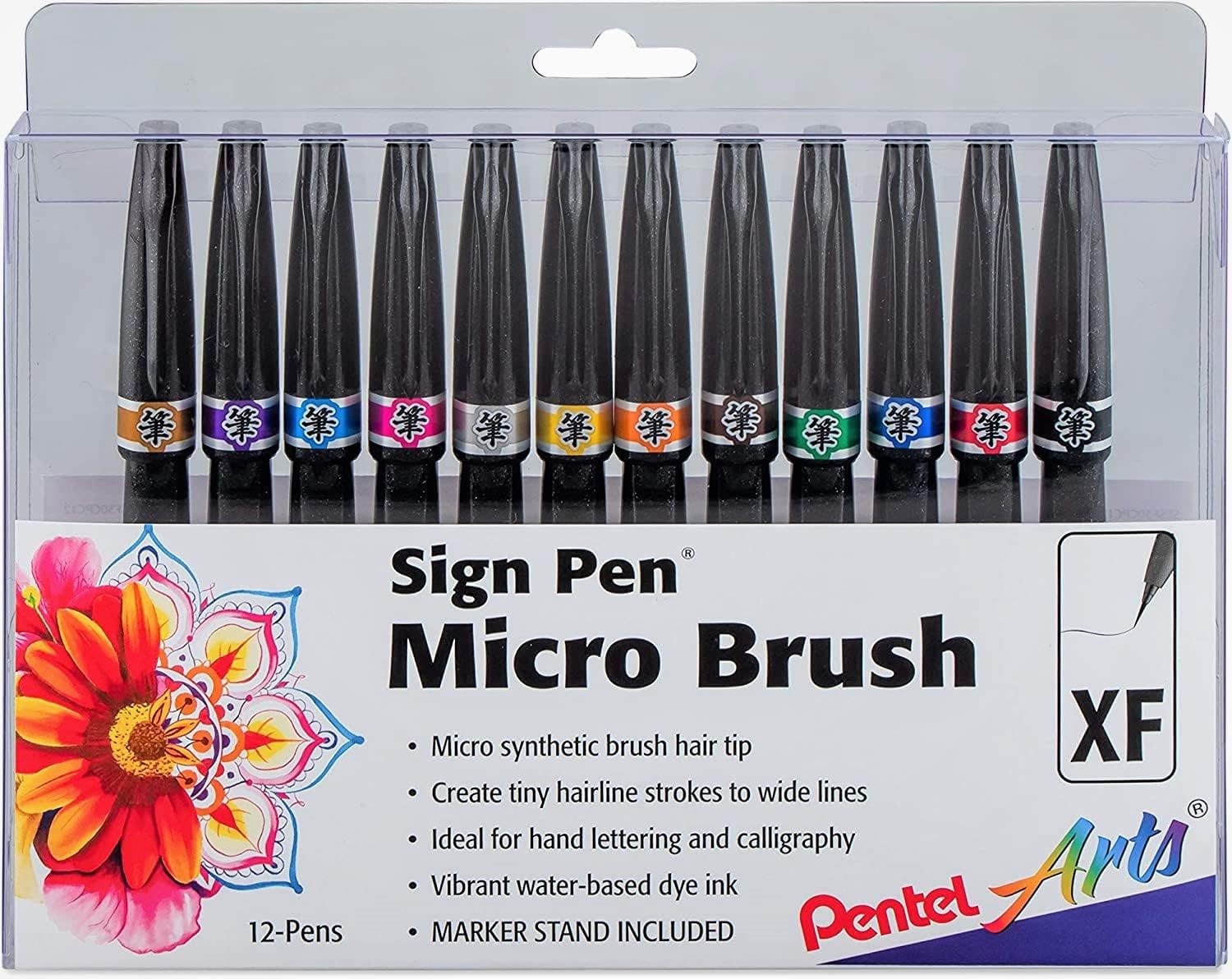 Pentel Arts Sign Pen Micro Brush Tip for Vibrant Illustrations