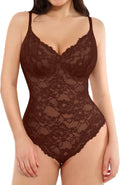 Women's Popilush V Neck Backless Thong Bodysuit - Tummy Control
