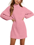 Girls Oversized Turtleneck Sweater Dress for Teens - Cozy Fit